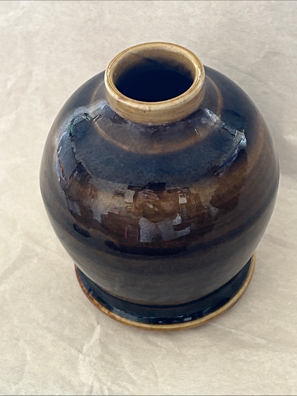 Tinni Arora Brown Glazed Ceramic Bud Vase